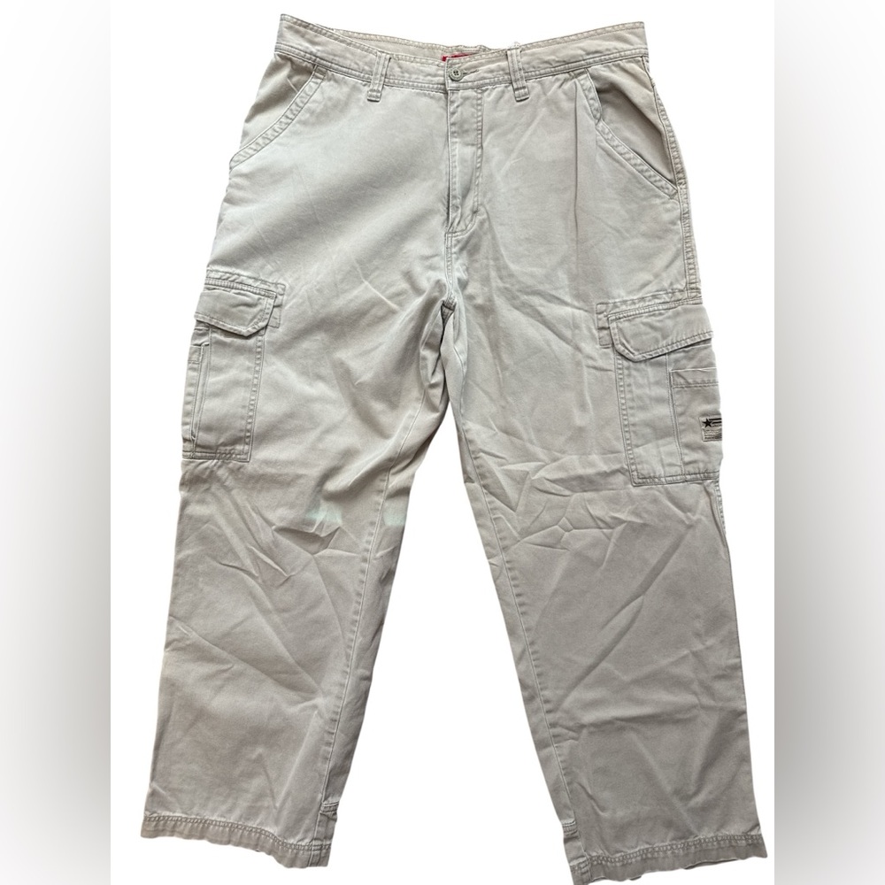 Vintage Union Bay Men’s Cargo Skater Baggy‎ Y2K Pants Size 36x32 Beige Color